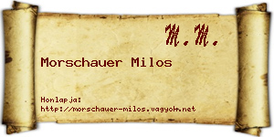 Morschauer Milos névjegykártya